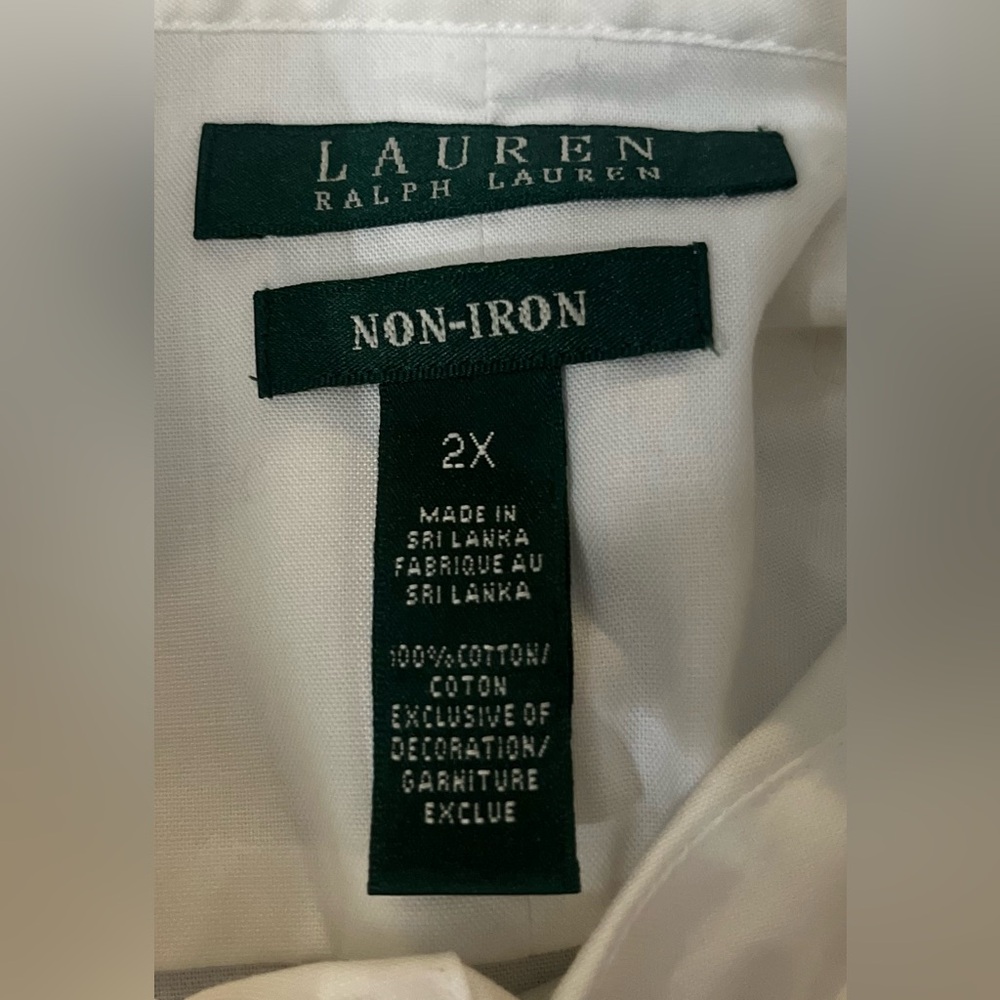 Ralph Lauren White Dress Shirt Classic Cotton - Picture 3 of 6
